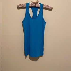 Athleisure Racerback Performance Workout Gym Fitness Tank Top Blue XS
